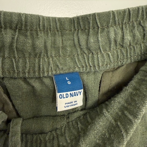 Green Old Navy Tapered Linen Pants Large - Picture 3 of 4